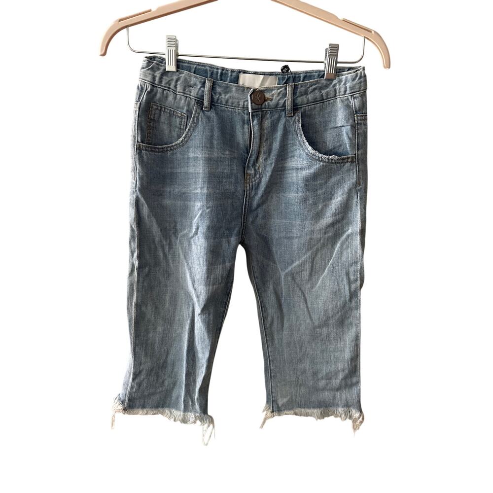 NWT One Teaspoon Kid’s Size 12-14 Light Blue Cut Off Cropped Capri Denim Jeans